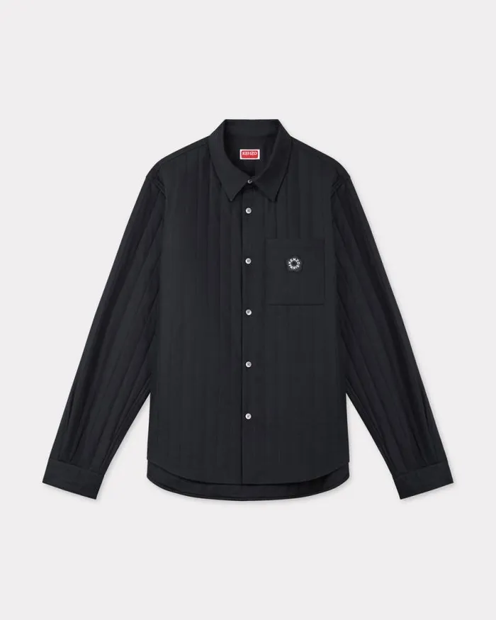 MenWomen 039Boke Flower 20039 Genderless Padded Overshirt In Cotton Poplin Black Kenzo Shirts MenWomen 039Boke Flower 20039 Genderless Padded Overshirt In Cotton Poplin Black Kenzo Shirts