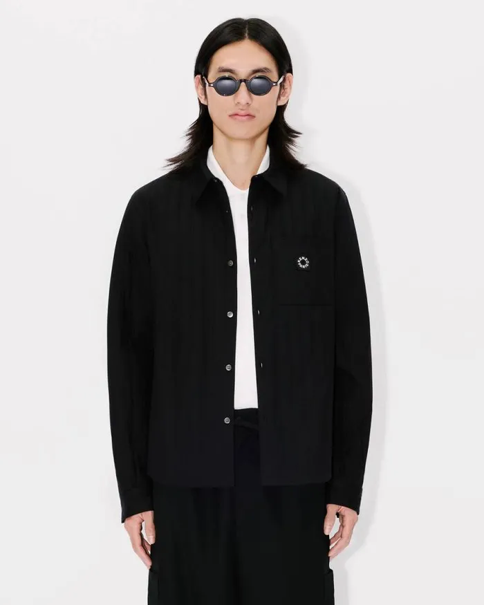 MenWomen 039Boke Flower 20039 Genderless Padded Overshirt In Cotton Poplin Black Kenzo Shirts