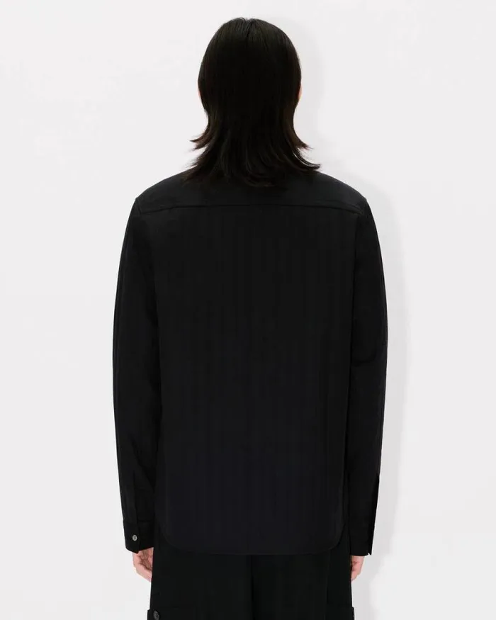 MenWomen 039Boke Flower 20039 Genderless Padded Overshirt In Cotton Poplin Black Kenzo Shirts
