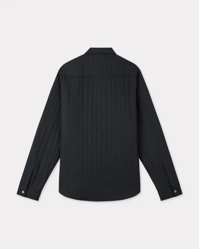 MenWomen 039Boke Flower 20039 Genderless Padded Overshirt In Cotton Poplin Black Kenzo Shirts