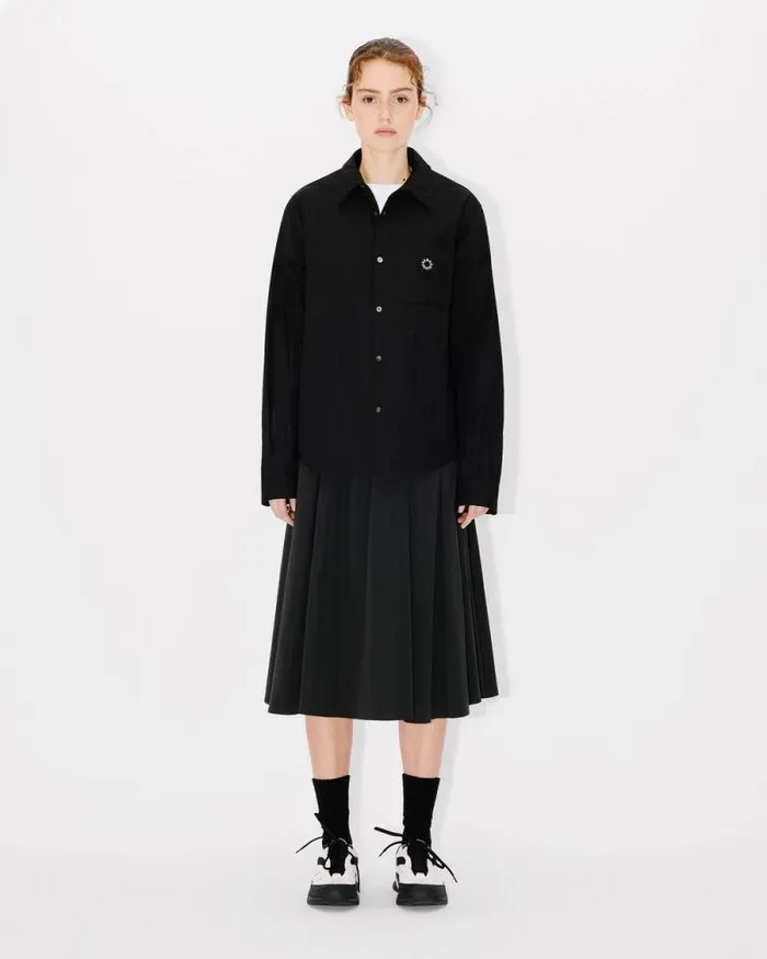 MenWomen 039Boke Flower 20039 Genderless Padded Overshirt In Cotton Poplin Black Kenzo Shirts