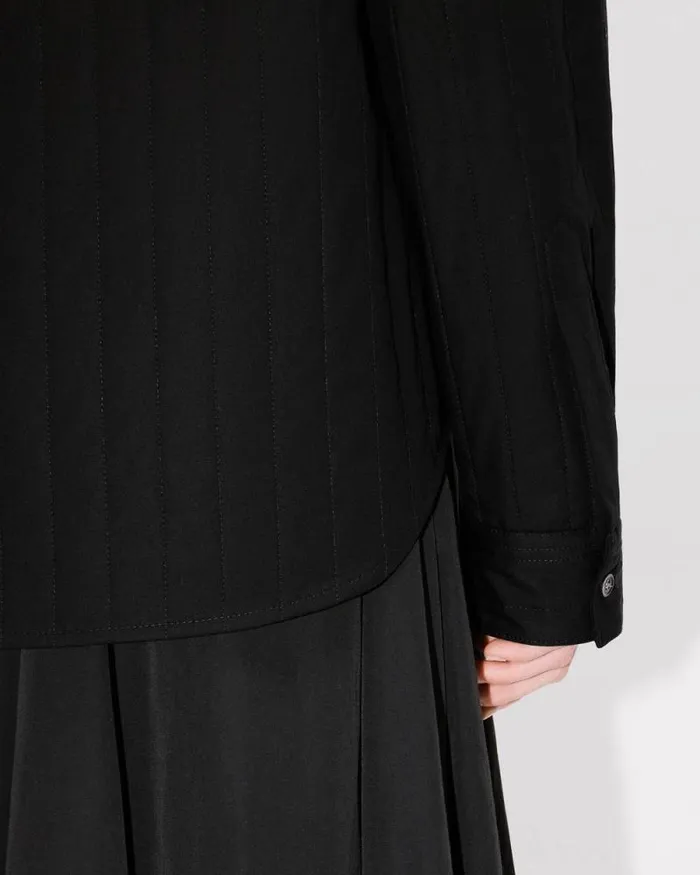MenWomen 039Boke Flower 20039 Genderless Padded Overshirt In Cotton Poplin Black Kenzo Shirts
