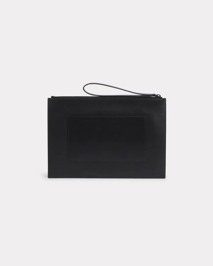MenWomen 039Boke Flower 20039 Large Leather Clutch Black Kenzo Small Leathergoods