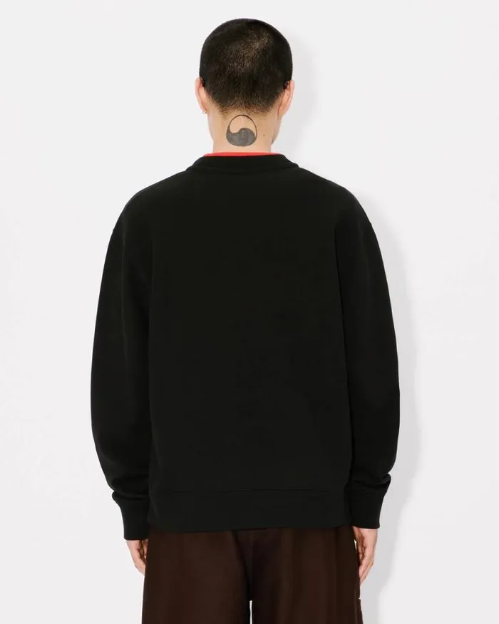 MenWomen 039KENZO VERDY MARKET039 Genderless Embroidered Sweatshirt In Cotton Black Kenzo Sweatshirts And Hoodies