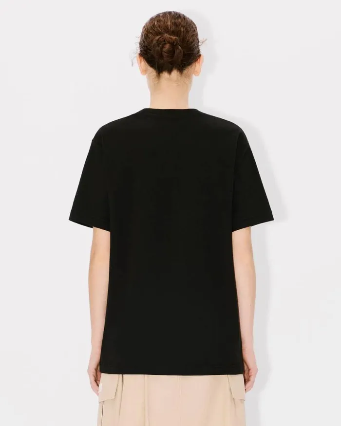 MenWomen 039KENZO VERDY MARKET039 Genderless Embroidered Tshirt In Cotton Black Kenzo Tshirts And Polos