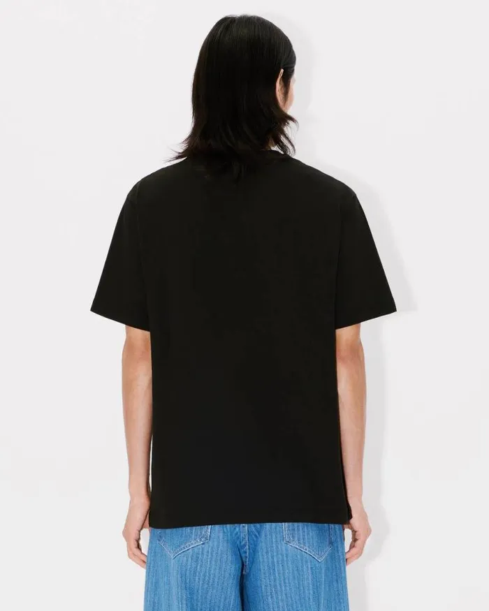MenWomen 039KENZO VERDY MARKET039 Genderless Embroidered Tshirt In Cotton Black Kenzo Tshirts And Polos
