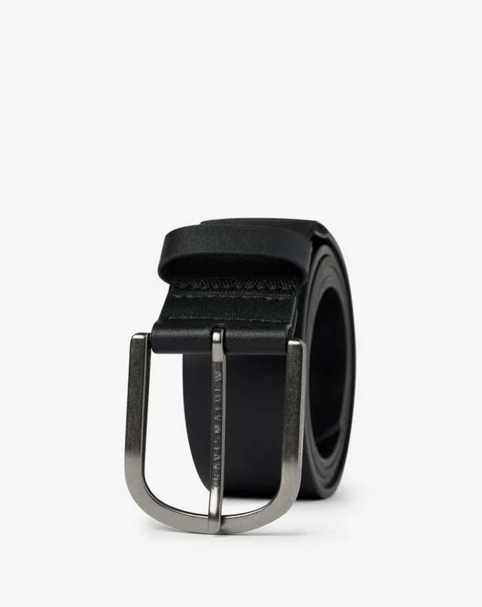 MenWomen Belts TravisMathew JINX 20 LEATHER BELT Black
