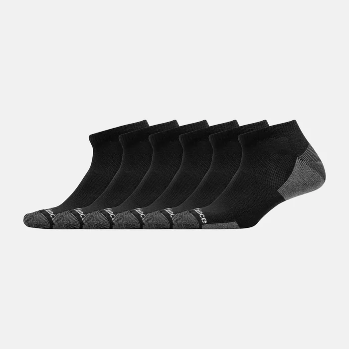 MenWomen Cushioned Low Cut Socks 6 Pack Black New Balance Socks