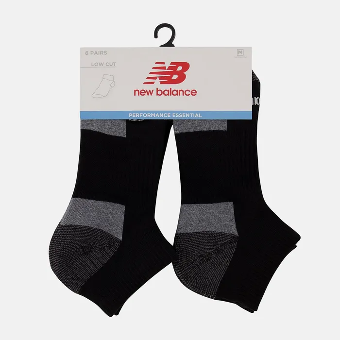 MenWomen Cushioned Low Cut Socks 6 Pack Black New Balance Socks MenWomen Cushioned Low Cut Socks 6 Pack Black New Balance Socks
