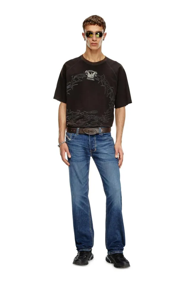 MenWomen Diesel Jeans Regular Jeans 1985 Larkee 09J47 Dark Blue