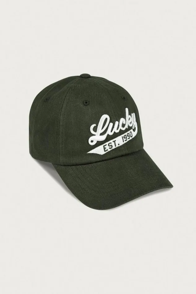 MenWomen Lucky Brand Hats Lucky 1990 Embroidered Dad Hat Light Green