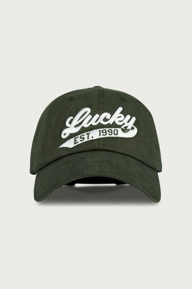 MenWomen Lucky Brand Hats Lucky 1990 Embroidered Dad Hat Light Green