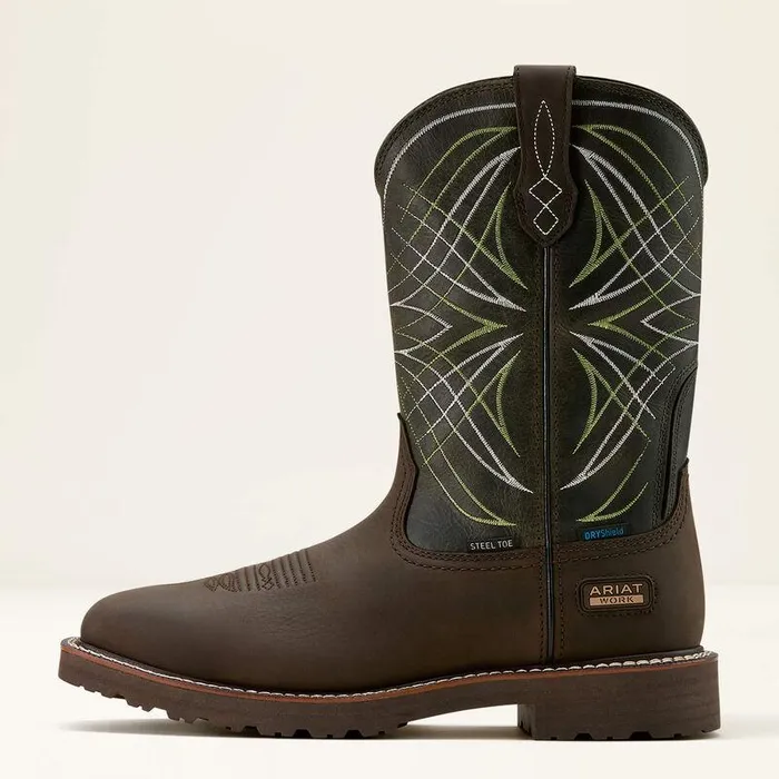 Men Work Boots Ariat Activator Waterproof Steel Toe Work Boot Dark Browngreen Men Work Boots Ariat Activator Waterproof Steel Toe Work Boot Dark Browngreen