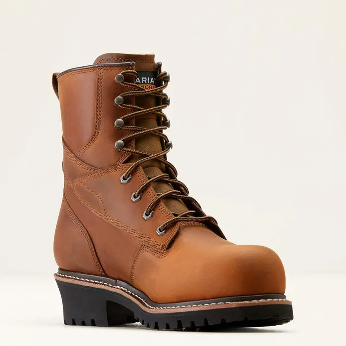 Men Work Boots Ariat Logger Shock Shield Waterproof Composite Toe Work Boot Copper Brown Men Work Boots Ariat Logger Shock Shield Waterproof Composite Toe Work Boot Copper Brown