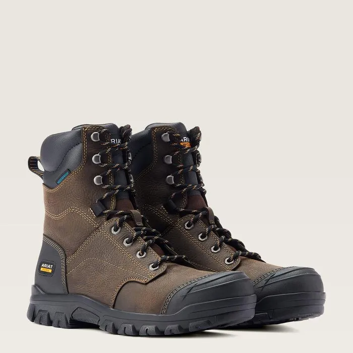 Men Work Boots Ariat Treadfast 8quot Waterproof Work Boot Dark Brown Men Work Boots Ariat Treadfast 8quot Waterproof Work Boot Dark Brown