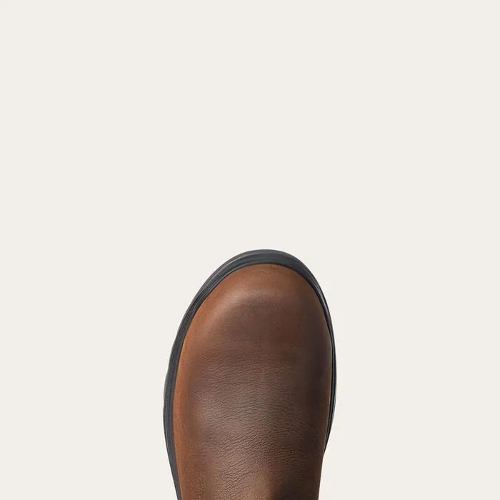 Men Work Boots Ariat Turbo Chelsea USA Assembled Waterproof Carbon Toe Work Boot Barley Brown Men Work Boots Ariat Turbo Chelsea USA Assembled Waterproof Carbon Toe Work Boot Barley Brown