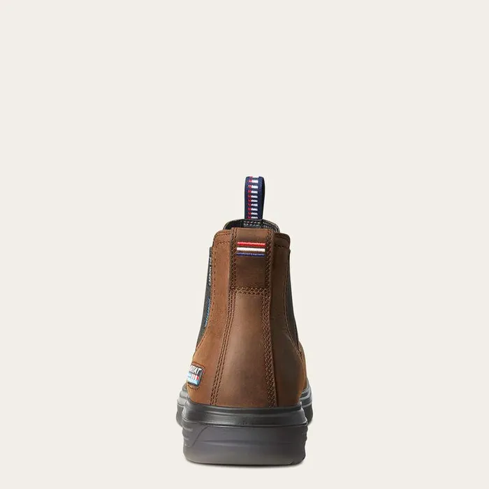 Men Work Boots Ariat Turbo Chelsea USA Assembled Waterproof Carbon Toe Work Boot Barley Brown Men Work Boots Ariat Turbo Chelsea USA Assembled Waterproof Carbon Toe Work Boot Barley Brown