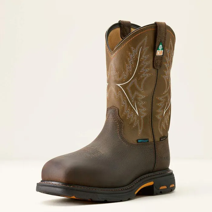 Men Work Boots Ariat WorkHog CSA Waterproof Insulated Composite Toe Work Boot Bruin Brown