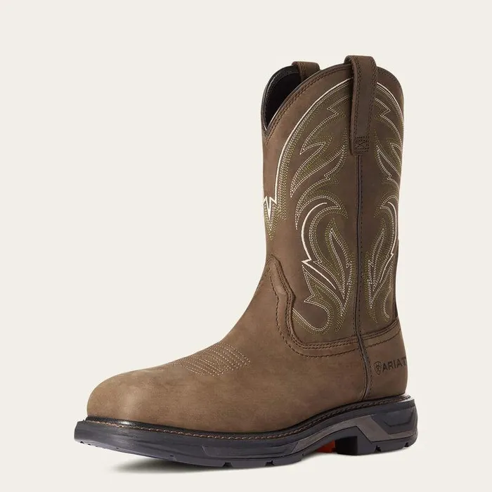 Men Work Boots Ariat WorkHog XT Cottonwood Carbon Toe Work Boot Distressed Brown