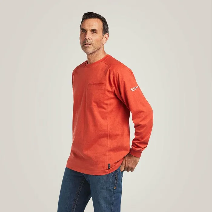 Men Workwear Ariat FR Air Crew TShirt Volcanic Heather