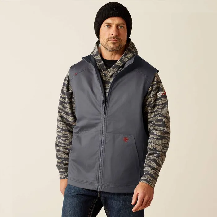 Men Workwear Ariat FR Basic Insulated Vest Iron Grey