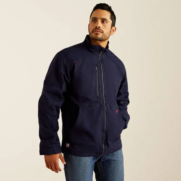Men Workwear Ariat FR DuraLight Cordura Canvas Field Jacket Navy