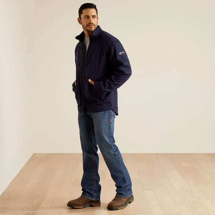 Men Workwear Ariat FR DuraLight Cordura Canvas Field Jacket Navy Men Workwear Ariat FR DuraLight Cordura Canvas Field Jacket Navy
