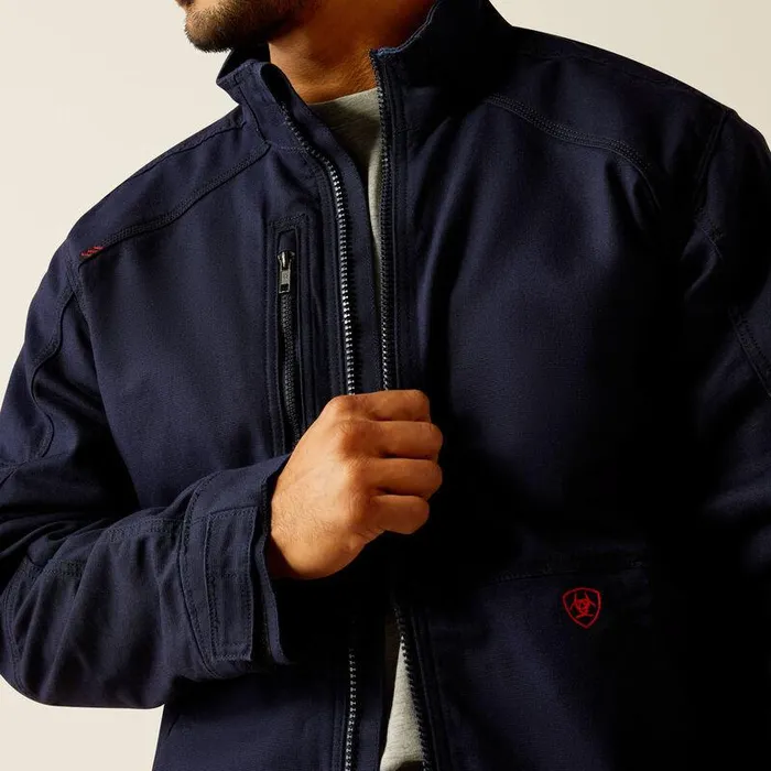 Men Workwear Ariat FR DuraLight Cordura Canvas Field Jacket Navy Men Workwear Ariat FR DuraLight Cordura Canvas Field Jacket Navy