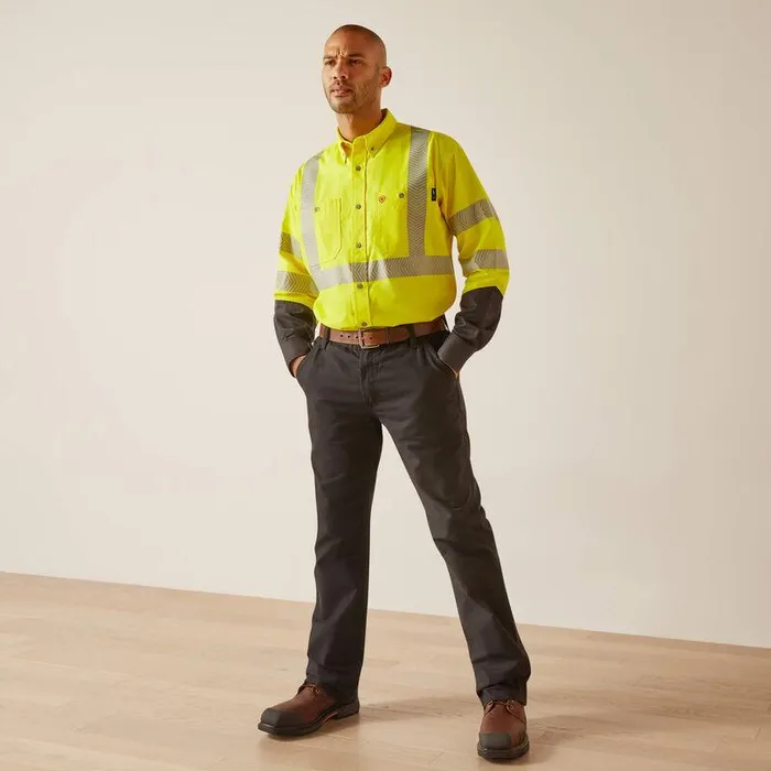 Men Workwear Ariat FR HiVis Work Shirt Hivis Yellow Men Workwear Ariat FR HiVis Work Shirt Hivis Yellow