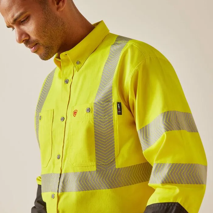 Men Workwear Ariat FR HiVis Work Shirt Hivis Yellow Men Workwear Ariat FR HiVis Work Shirt Hivis Yellow