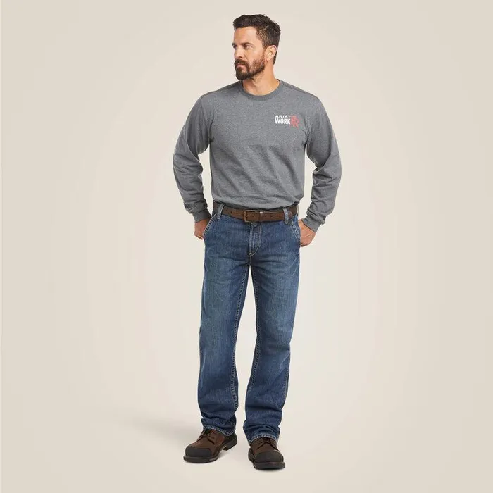 Men Workwear Ariat FR M4 Relaxed Workhorse Boot Cut Jean Flint Men Workwear Ariat FR M4 Relaxed Workhorse Boot Cut Jean Flint