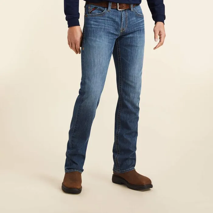 Men Workwear Ariat FR M7 Slim Duralight Stretch Basic Straight Jean Shaniko