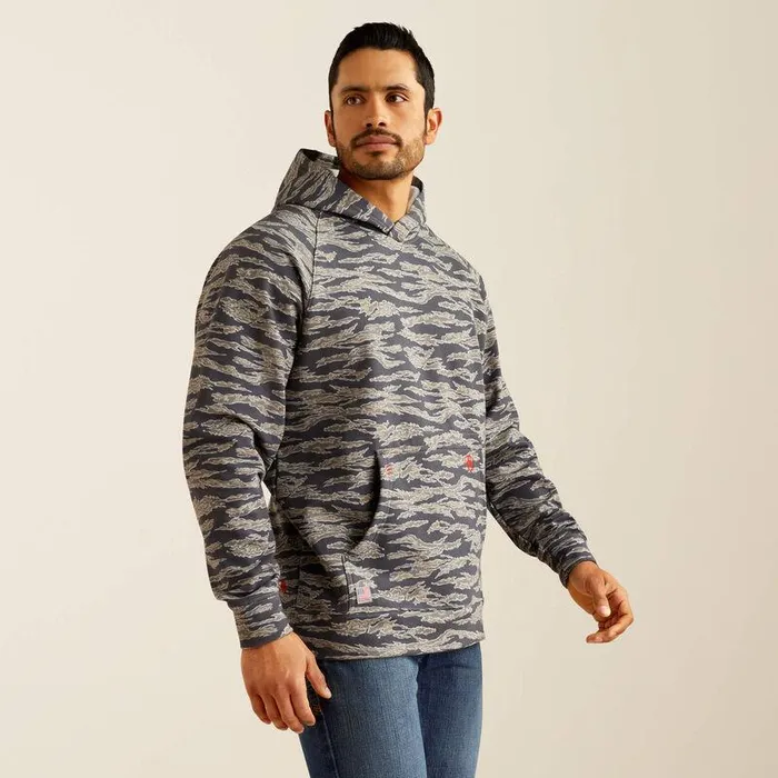 Men Workwear Ariat FR Smoke Hoodie Charcoal Grey Camo