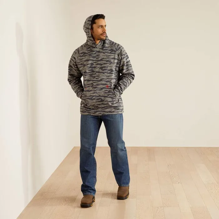 Men Workwear Ariat FR Smoke Hoodie Charcoal Grey Camo Men Workwear Ariat FR Smoke Hoodie Charcoal Grey Camo