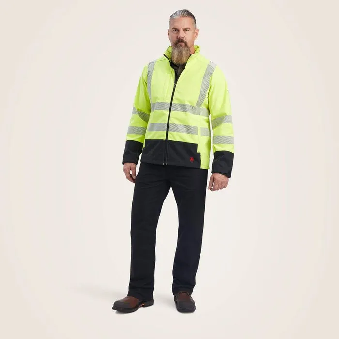 Men Workwear Ariat FR Vernon HiVis Softshell Jacket Hivis Yellow Men Workwear Ariat FR Vernon HiVis Softshell Jacket Hivis Yellow