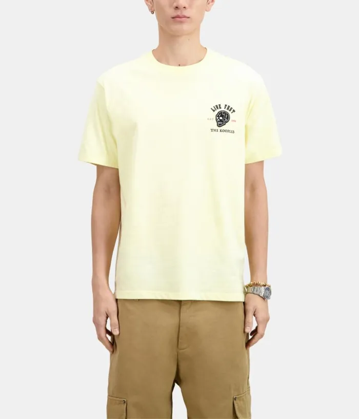 Men Yellow Live Fast Tshirt THE KOOPLES Tshirts