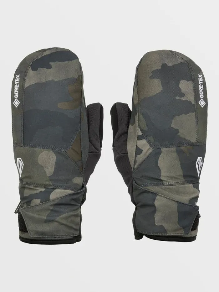 Mens Gloves and Mitts Volcom Stay Dry GoreTex Mitts 8211 Cloudwash Camo