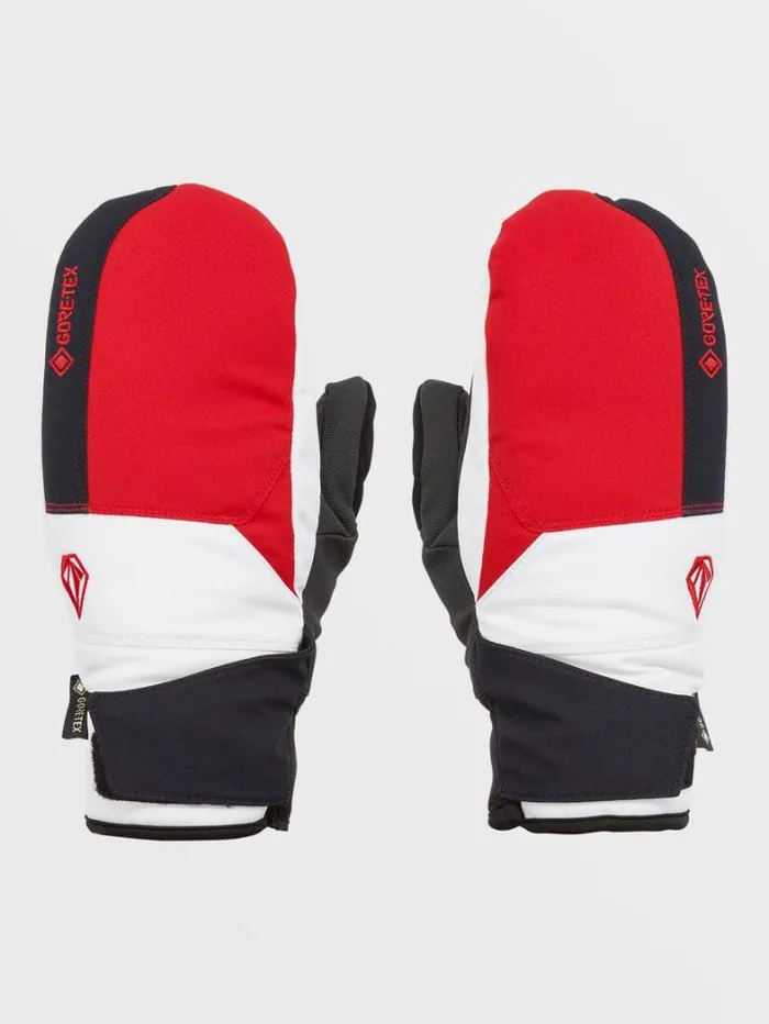 Mens Gloves and Mitts Volcom Stay Dry GoreTex Mitts 8211 Red