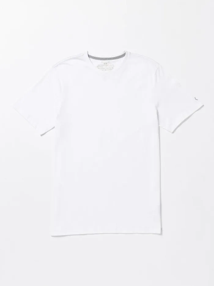 Mens Hiking Volcom Solid Short Sleeve Tee 8211 White