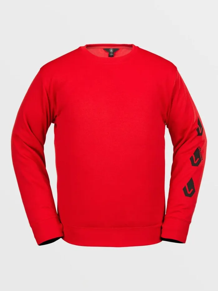 Mens Hoodies and Sweatshirts Volcom Core Hydro Crew Pullover 8211 Red