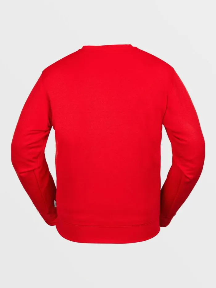 Mens Hoodies and Sweatshirts Volcom Core Hydro Crew Pullover 8211 Red