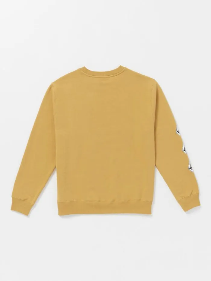 Mens Hoodies and Sweatshirts Volcom Iconic Stone Crew Sweatshirt 8211 Mustard