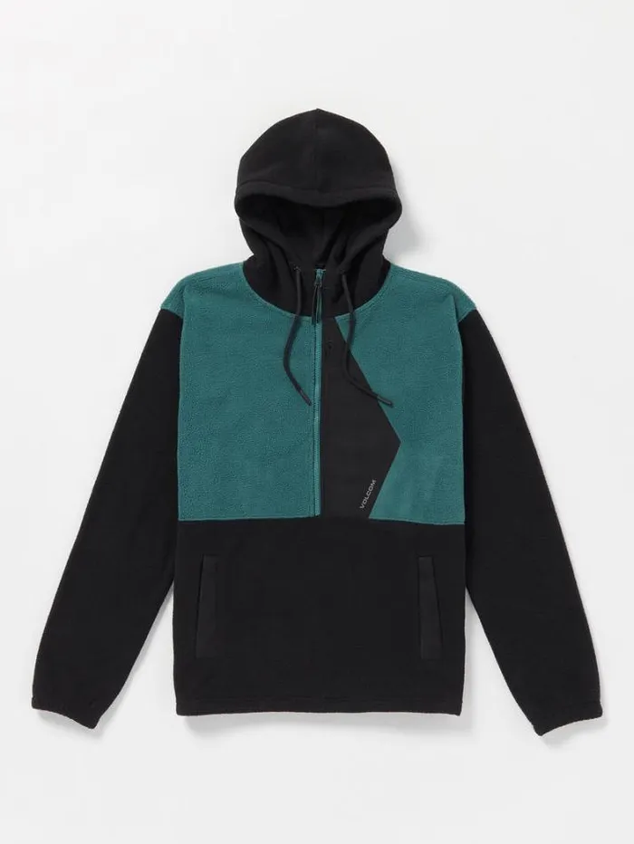Mens Hoodies and Sweatshirts Volcom Unerstand Half Zip Hoodie 8211 Ranger Green