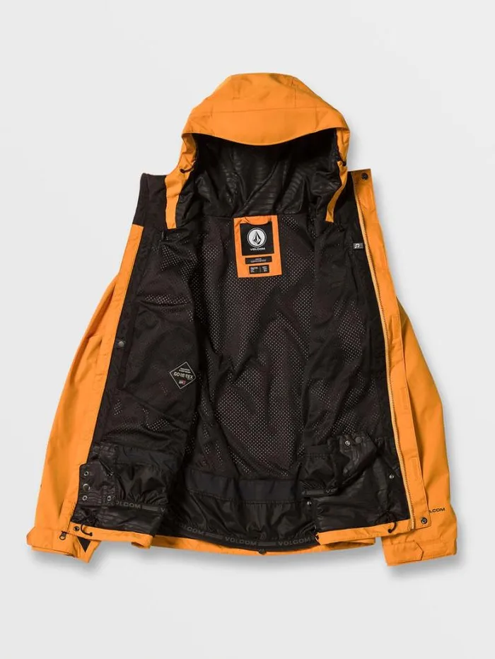 Mens Jackets Volcom Dua GoreTex Jacket 8211 Gold