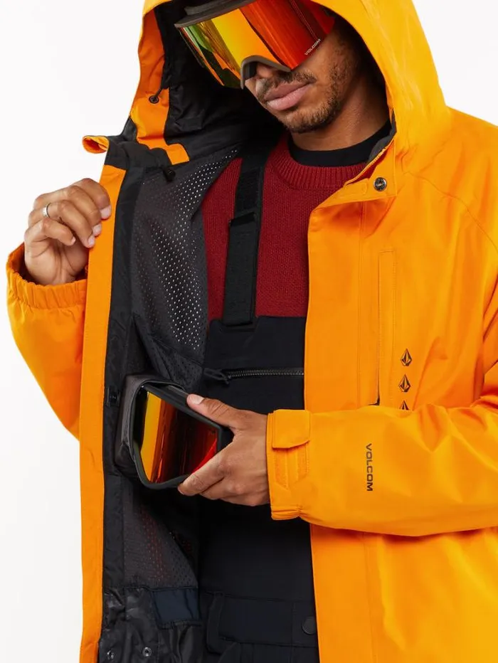Mens Jackets Volcom Dua GoreTex Jacket 8211 Gold