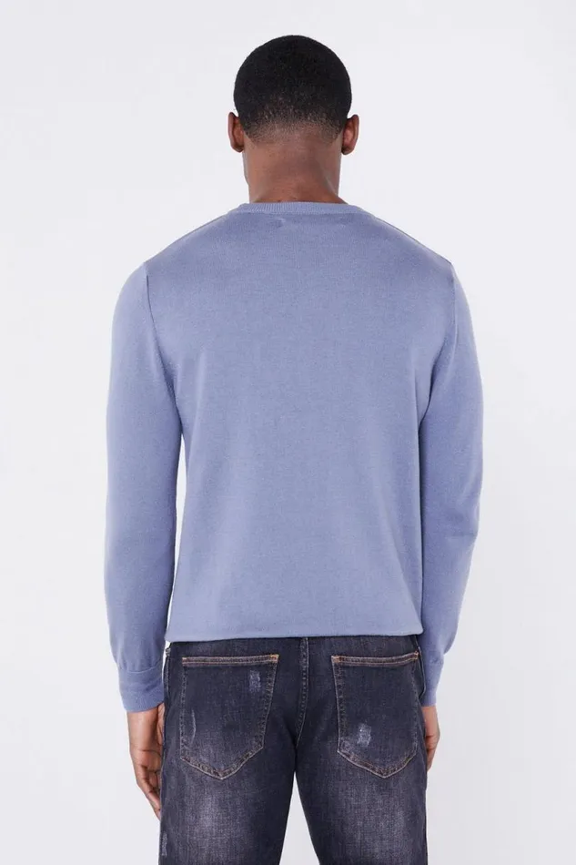 Mens Leo Knitted Jumper 8211 Blue Jameson Carter Hoodies and Sweatshirts