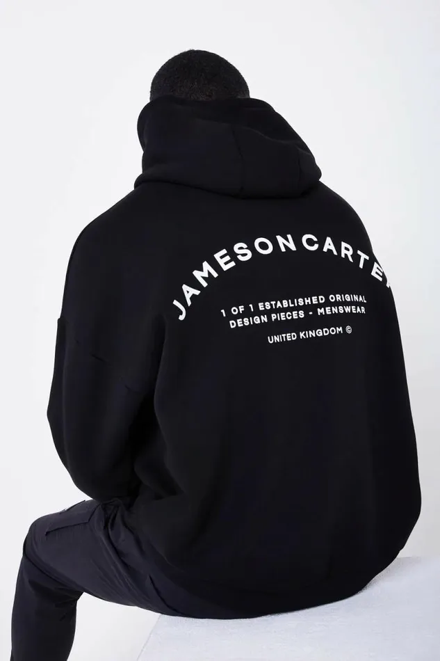 Mens Louie Oversized Hoodie 8211 Black Jameson Carter Hoodies and Sweatshirts