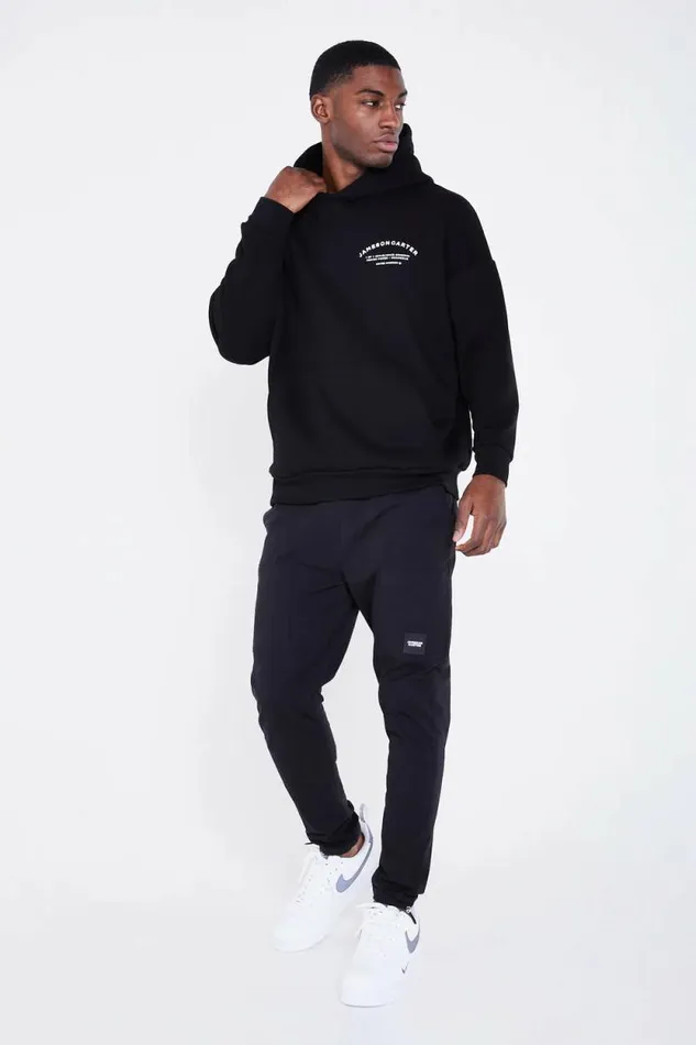 Mens Louie Oversized Hoodie 8211 Black Jameson Carter Hoodies and Sweatshirts