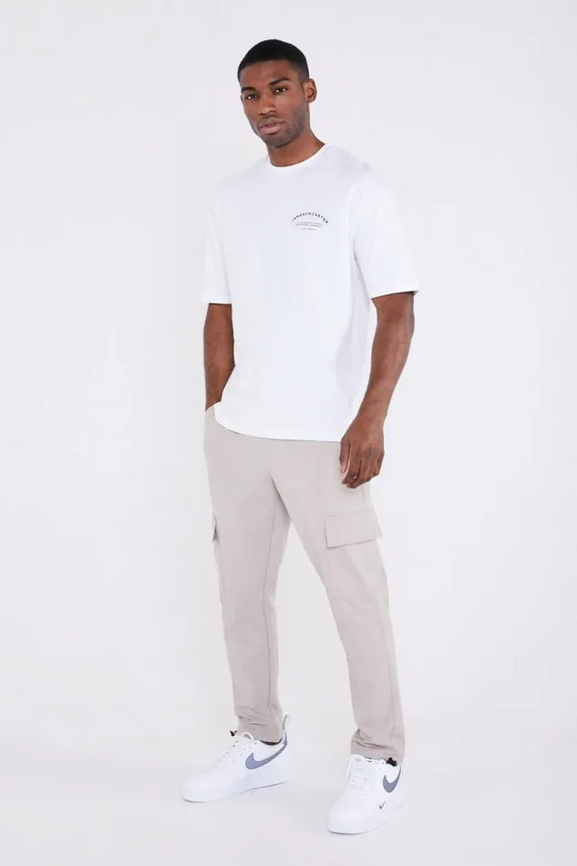 Mens Louie Oversized TShirt 8211 White Jameson Carter TShirts