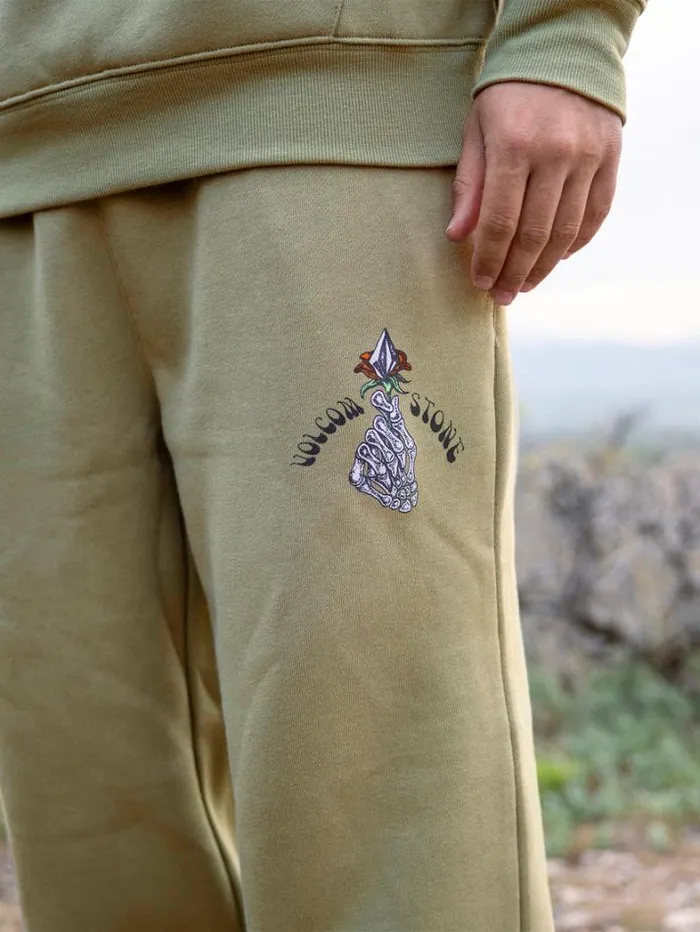 Mens Pants Volcom Earth Tripper Elastic Waist Fleece Pants 8211 Thyme Green